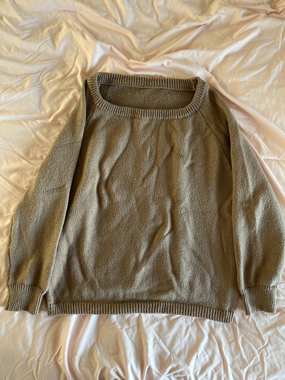 Women’s Scoop Neck Crew Sweater - Tan